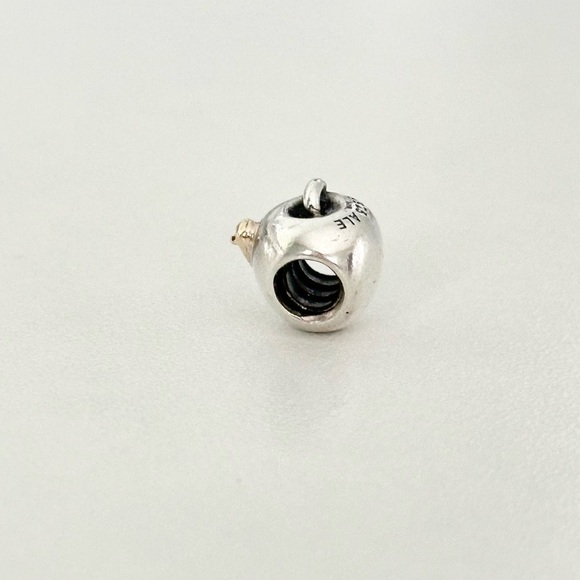 Pandora 925 & 14K Gold Two Tone Apple & Worm Rare Retired Bead Charm - Picture 4 of 6